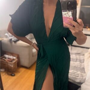 Reformation M dark green dress